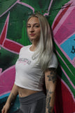 AD Women's White Crop Top