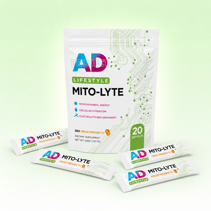 Mito-Lyte pouch with Fresh Pressed OJ stick packs