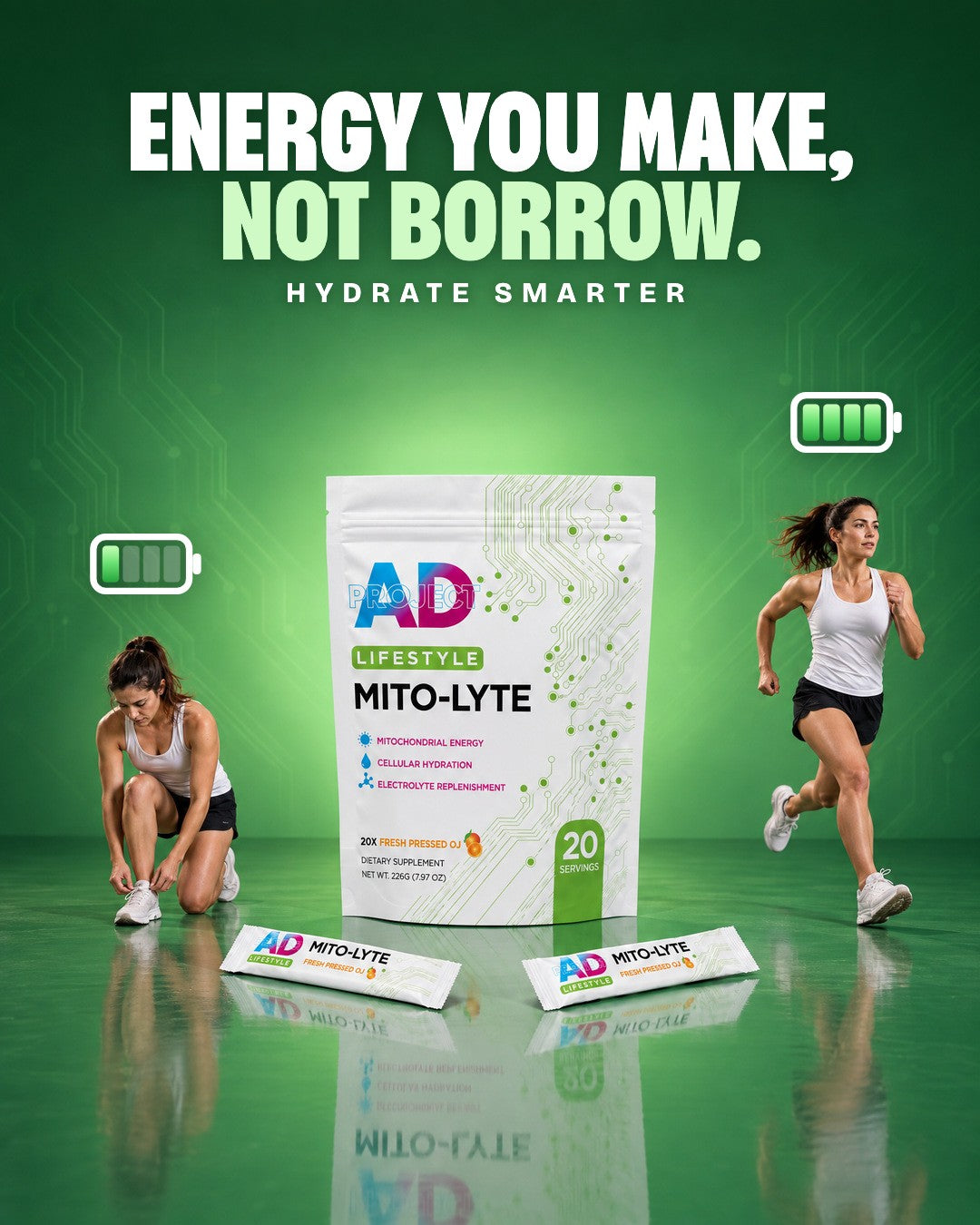 Mito-Lyte: Energy you make, not borrow. Hydrate smarter.
