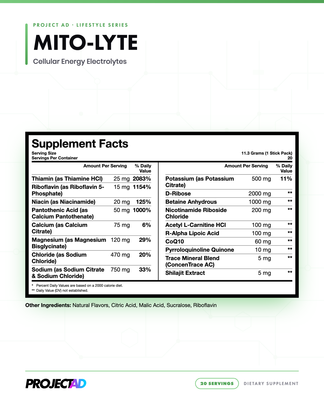 Mito-Lyte Supplement Facts